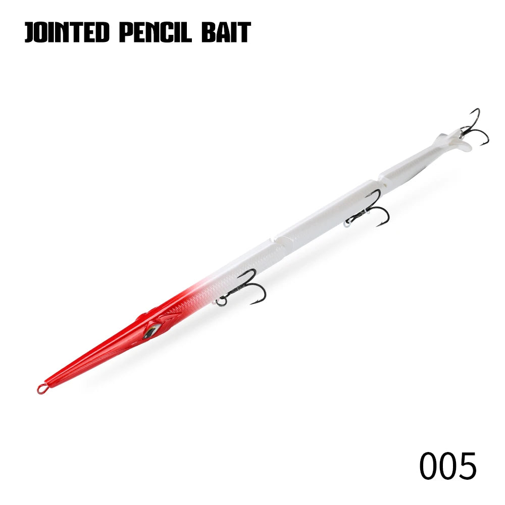 Hunthouse Jointed Pencil Bait | 3-Section Sinking Swimbait | 180mm 22g / 255mm 30.6g | Seabass Bluefish