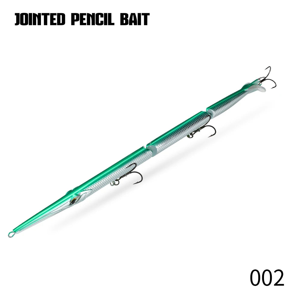 Hunthouse Jointed Pencil Bait | 3-Section Sinking Swimbait | 180mm 22g / 255mm 30.6g | Seabass Bluefish