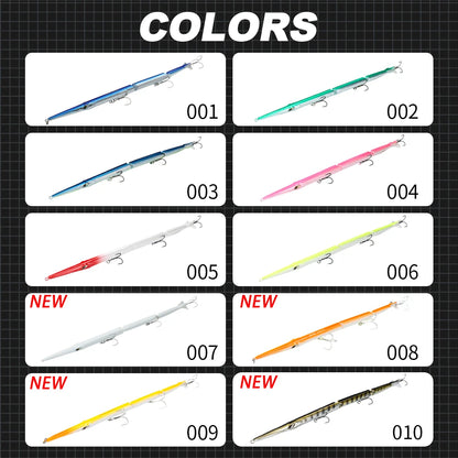 Hunthouse Jointed Pencil Bait | 3-Section Sinking Swimbait | 180mm 22g / 255mm 30.6g | Seabass Bluefish
