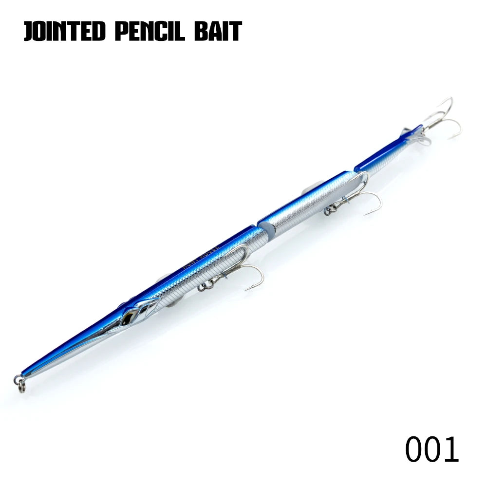 Hunthouse Jointed Pencil Bait | 3-Section Sinking Swimbait | 180mm 22g / 255mm 30.6g | Seabass Bluefish