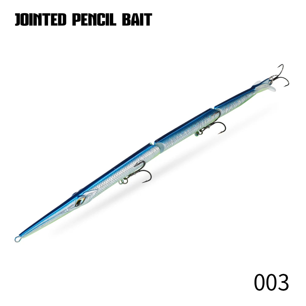 Hunthouse Jointed Pencil Bait | 3-Section Sinking Swimbait | 180mm 22g / 255mm 30.6g | Seabass Bluefish