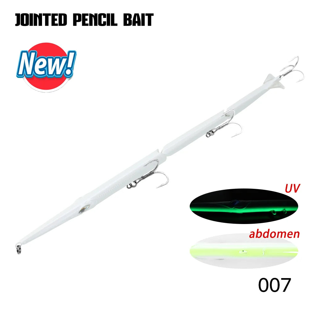 Hunthouse Jointed Pencil Bait | 3-Section Sinking Swimbait | 180mm 22g / 255mm 30.6g | Seabass Bluefish