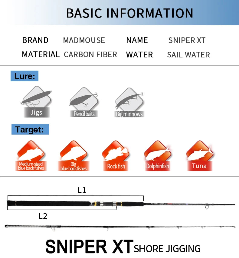 MAD MOUSE Sniper XT Shore Jigging Rod 9'6"