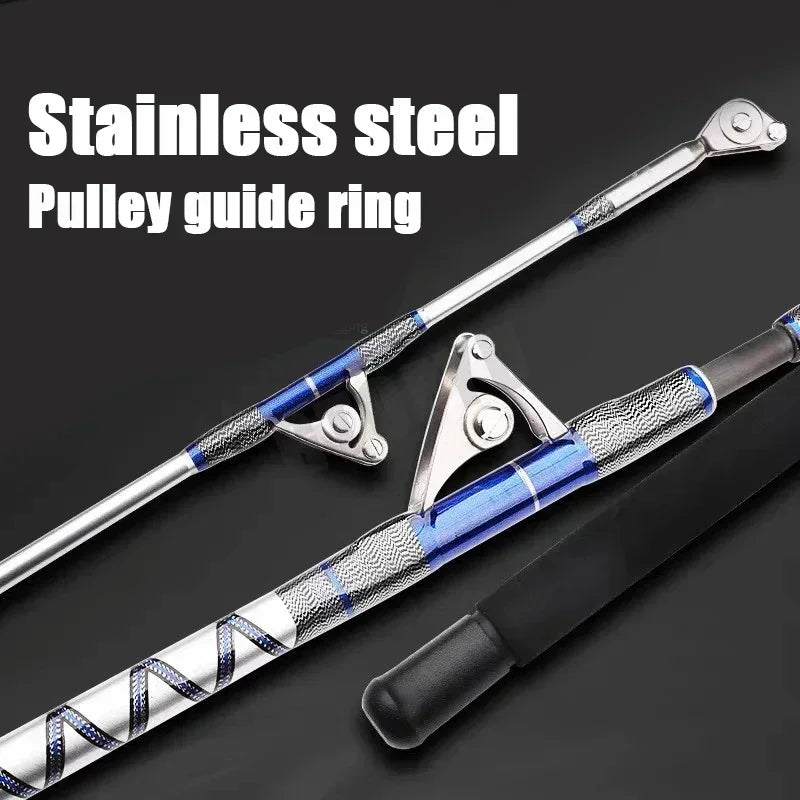 GTOFYU Saltwater Trolling Rod 50KG – 2-Piece, Roller Guides, 1.98M/2.1M