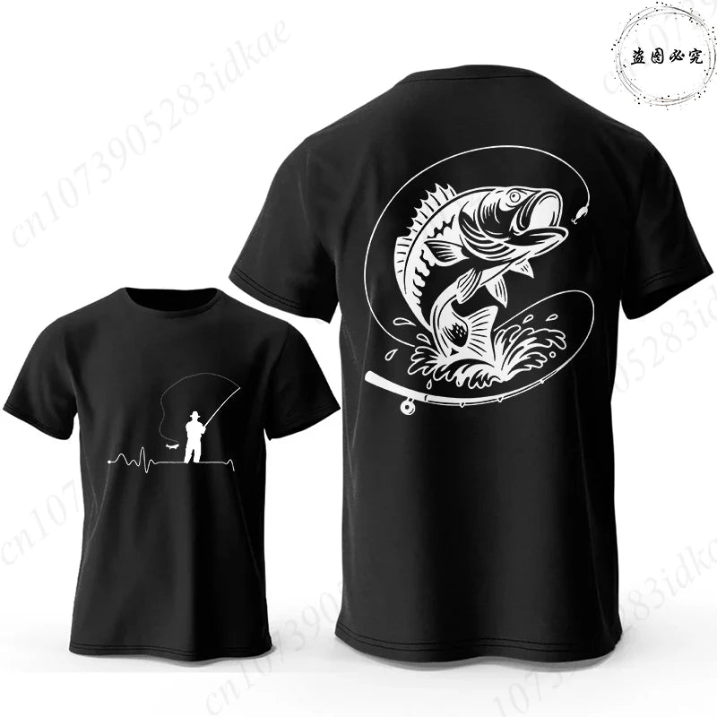 Men's Fishing Heartbeat Graphic T-Shirt