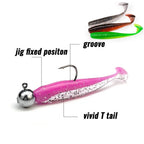Soft Lure Kit 14pcs – T-Tail Worm 5.5/7/10cm + Jig Head Hook 3/5/10g