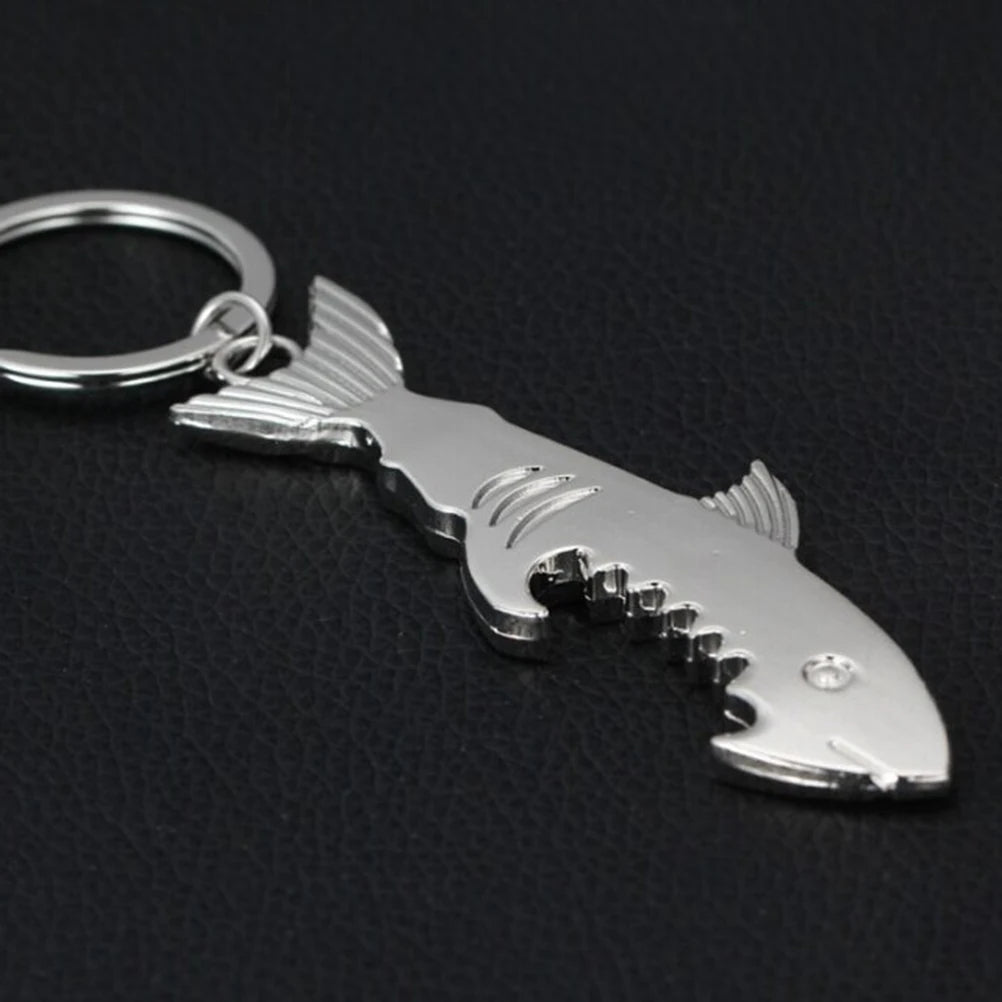 Shark Bottle Opener Keychain – Zinc Alloy, Fishing Gift Accessory