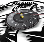 Fishing Vinyl Record Wall Clock | Silent Retro Angler Gift