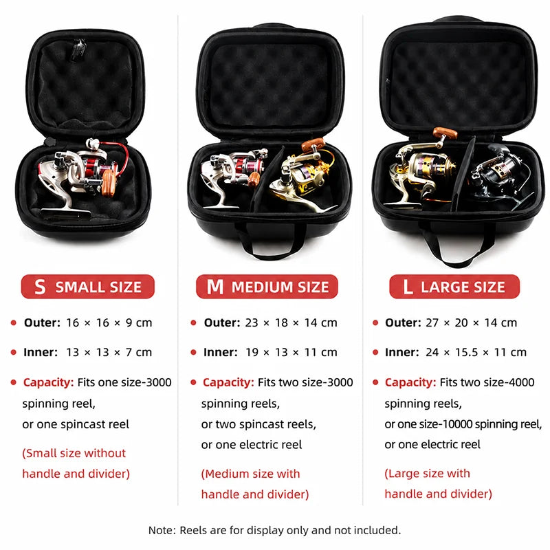 PU Fishing Reel Bag Shockproof Waterproof | S / M / L
