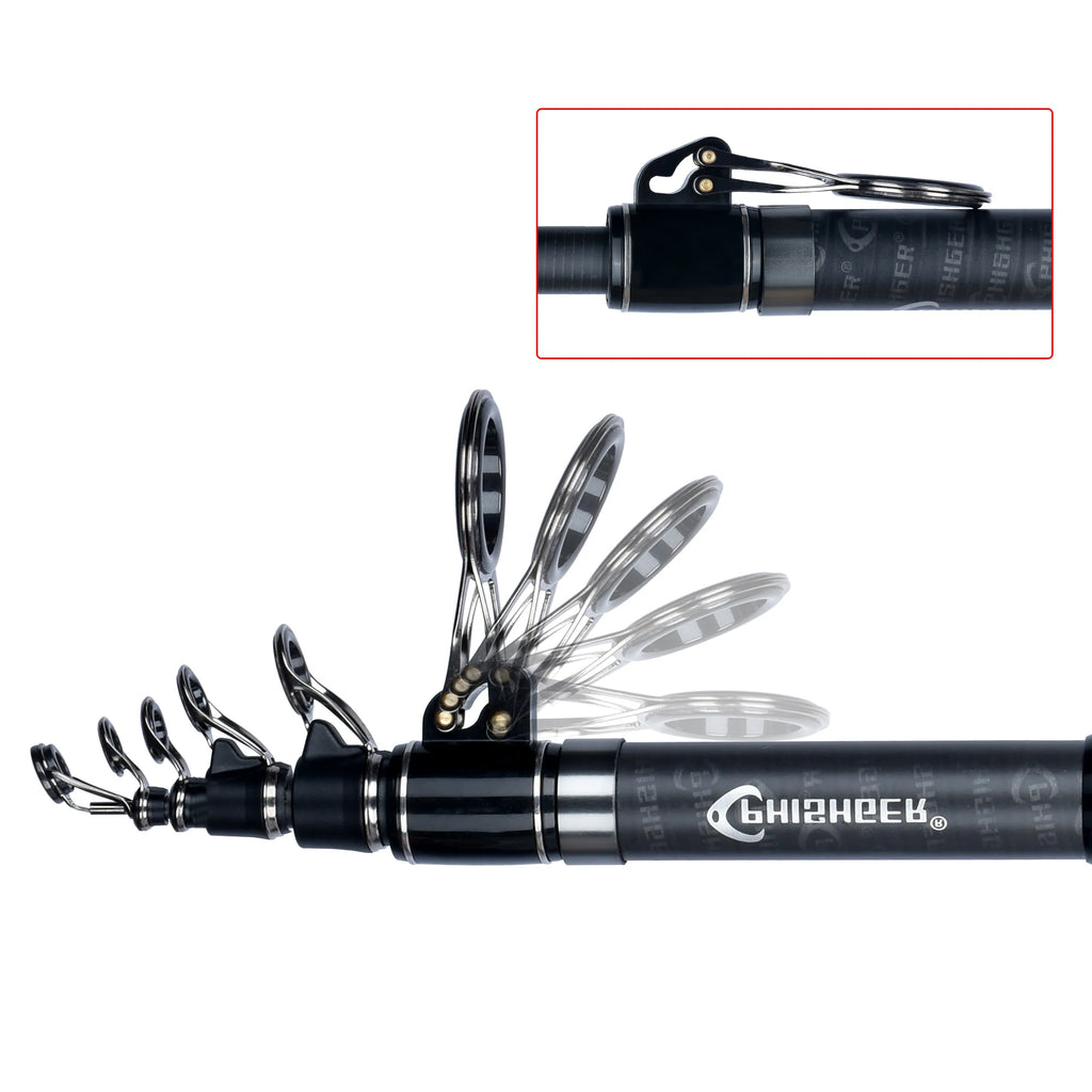PHISHGER Telescopic Surf Fishing Rod 80-150g – 30T Carbon, 3.6–5.3M