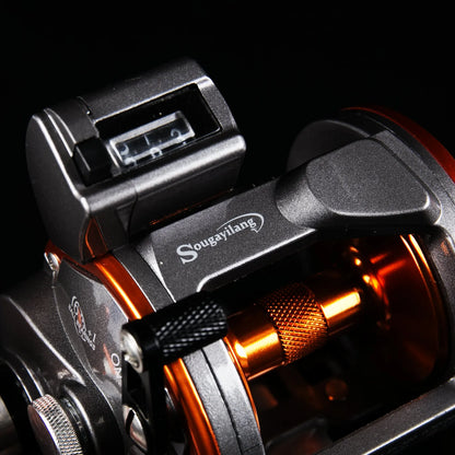 Sougayilang Trolling Reel – Line Counter, Level Wind, 30KG Max Drag, 6+1BB