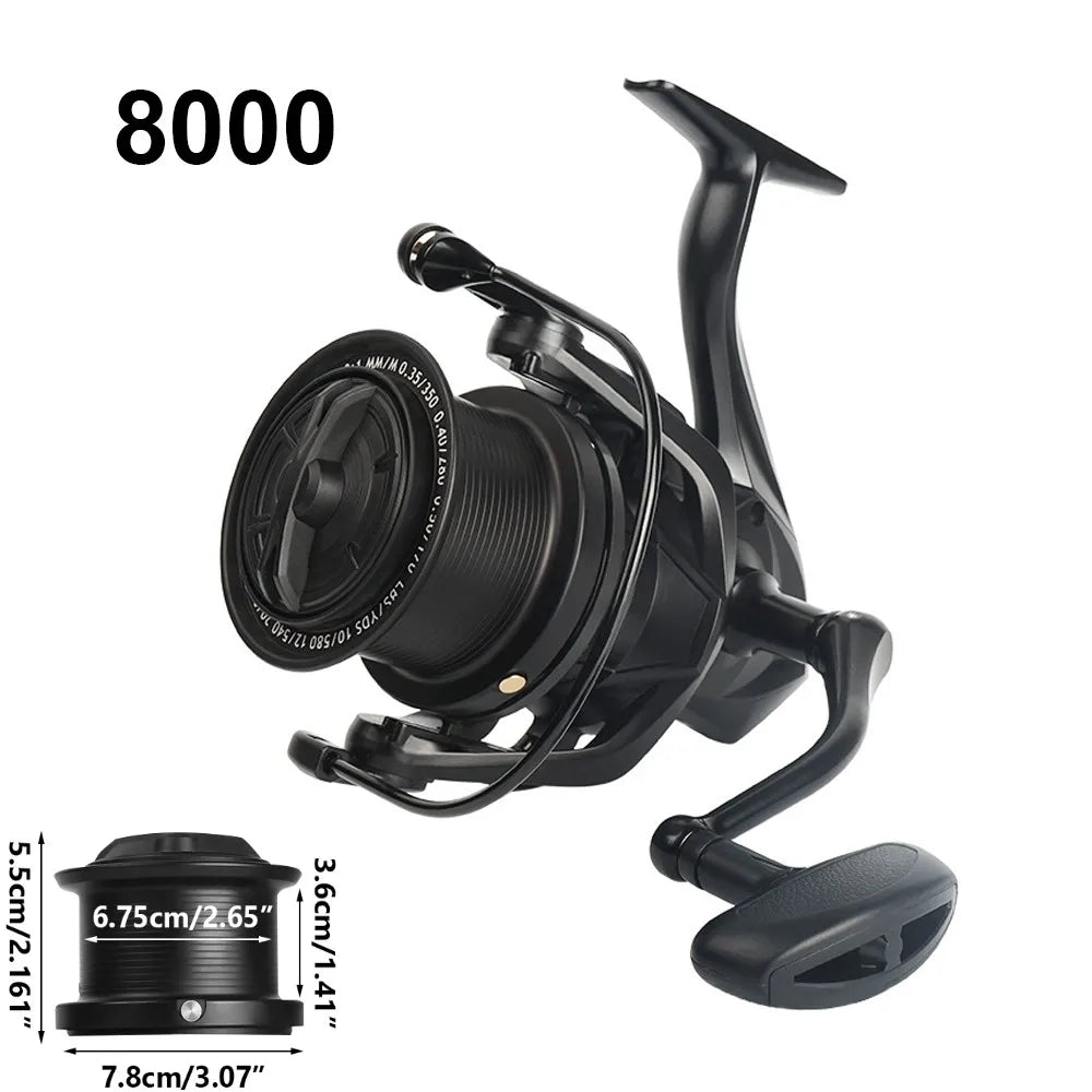 Saltwater Spinning Fishing Reel 24KG Max Drag – Metal Spool, 8000–14000 Series