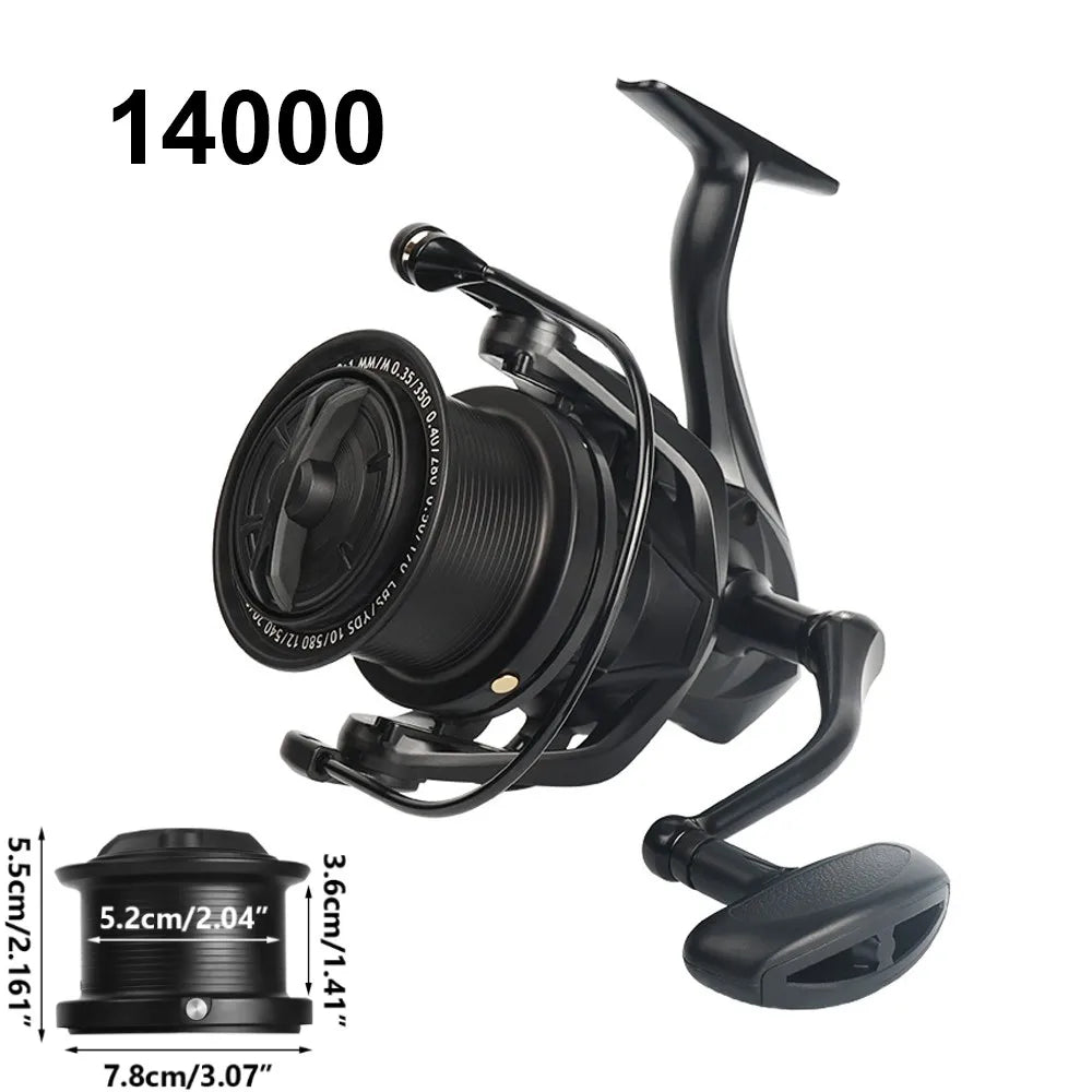 Saltwater Spinning Fishing Reel 24KG Max Drag – Metal Spool, 8000–14000 Series