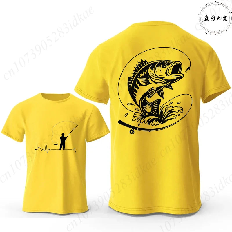 Men's Fishing Heartbeat Graphic T-Shirt
