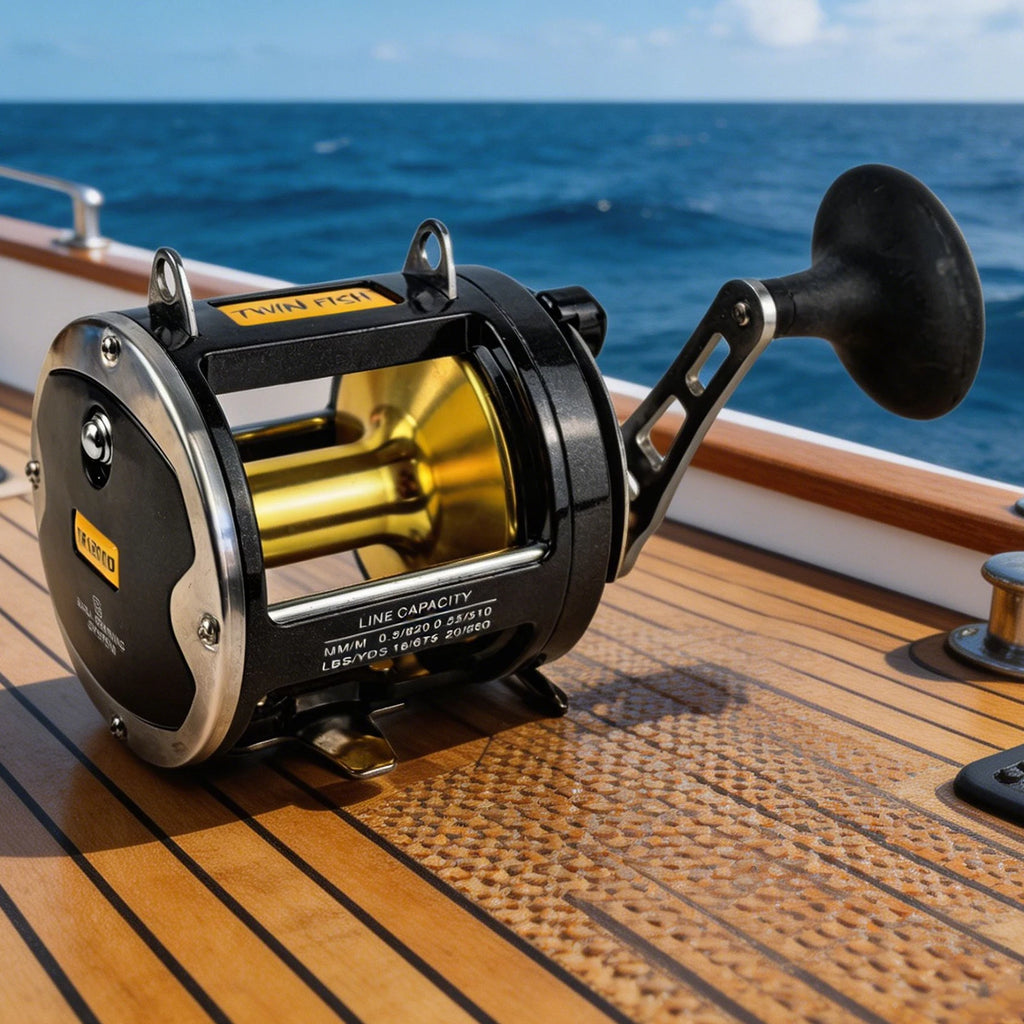 FREE FISHER TR12000 Saltwater Metal Boat Fishing Drum Wheel,Trolling Casting Reel,Right Hand Speed Ratio 3.4:1 Sea Fishing Reels