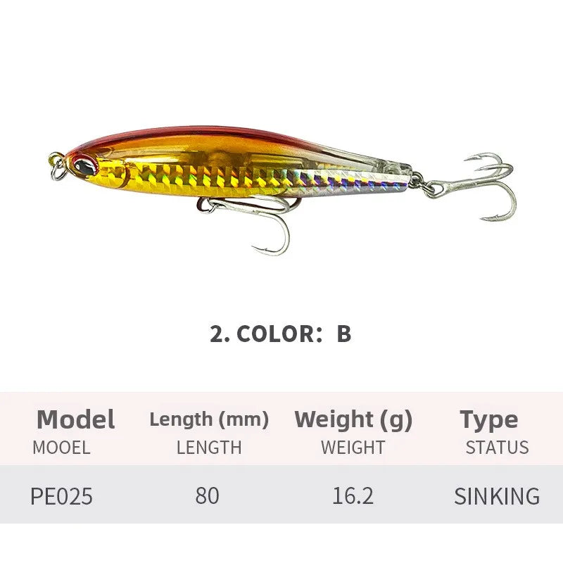 Maris Lure Pencil Lure 8cm 16g – Slow Sinking Jerkbait Swimbait