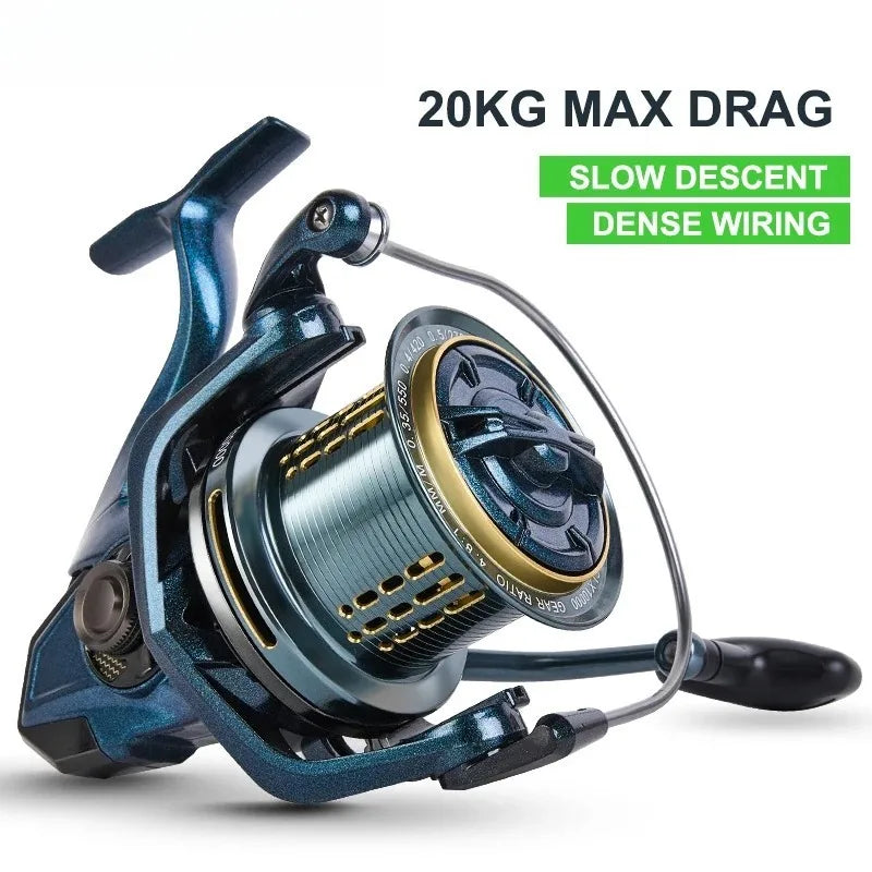 Saltwater Spinning Reel 20KG Max Drag – Stainless Steel Spindle