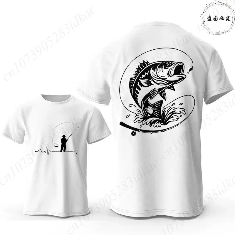Men's Fishing Heartbeat Graphic T-Shirt