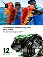 HAIBO VENOM Saltwater Baitcasting Reel – 12KG Drag, 8+1BB, 7.2:1