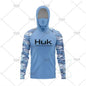 HUK Fishing Hoodie Shirt – UV Protection, Long Sleeve, Neck Gaiter, Anti-Mosquito