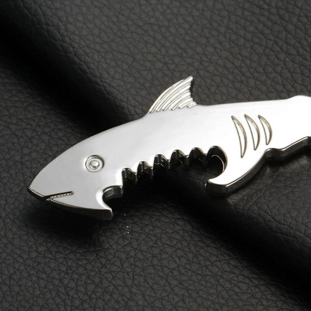 Shark Bottle Opener Keychain – Zinc Alloy, Fishing Gift Accessory