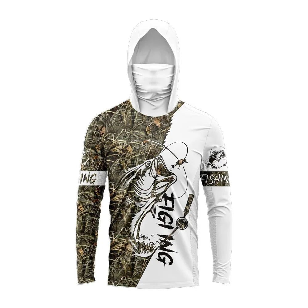 Men's 3D Fishing Print Long Sleeve T-Shirt – Breathable, Casual | XS–XXL