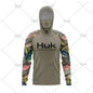 HUK Fishing Hoodie Shirt – UV Protection, Long Sleeve, Neck Gaiter, Anti-Mosquito