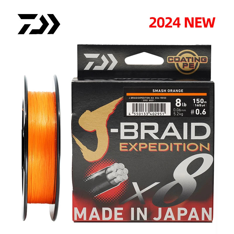 2024 DAIWA J-BRAID Expedition X8 PE Fishing Line 150/300M Braided