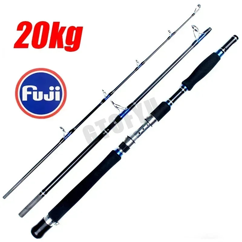 Carbon Spinning Fishing Rod 3-Piece 30-50lb | 1.8M & 2.1M