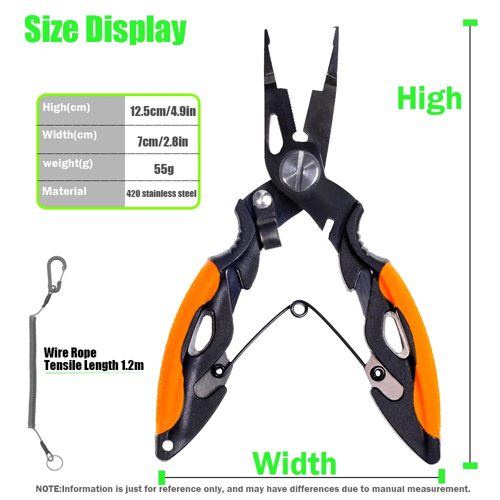 Multifunctional Fishing Pliers 420 Steel Line Cutter & Hook Remover