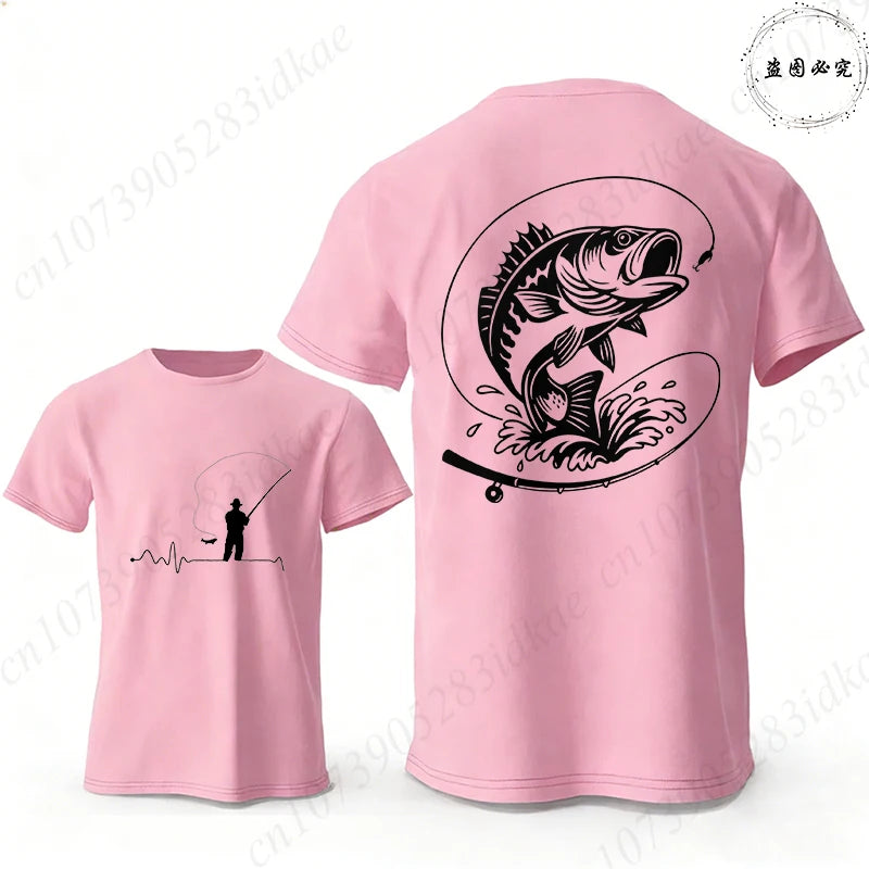 Men's Fishing Heartbeat Graphic T-Shirt