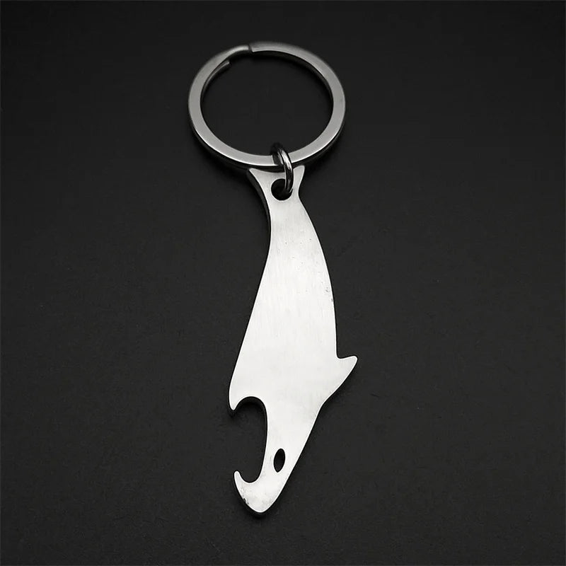 Shark Fish Bottle Opener Keyring Stainless Steel Gift