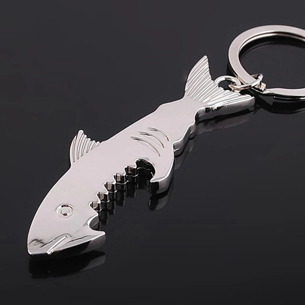 Shark Bottle Opener Keychain – Zinc Alloy, Fishing Gift Accessory