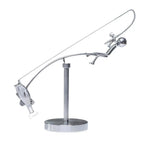 Kinetic Fishing Sculpture – Metal Fisherman Balancing Desk Ornament Gift