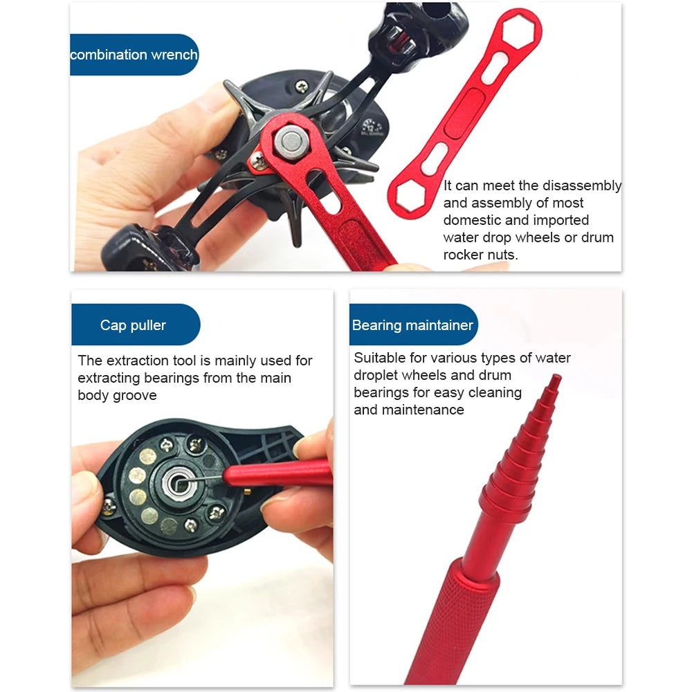 Fishing Reel Repair & Maintenance Tool Kit 10pcs