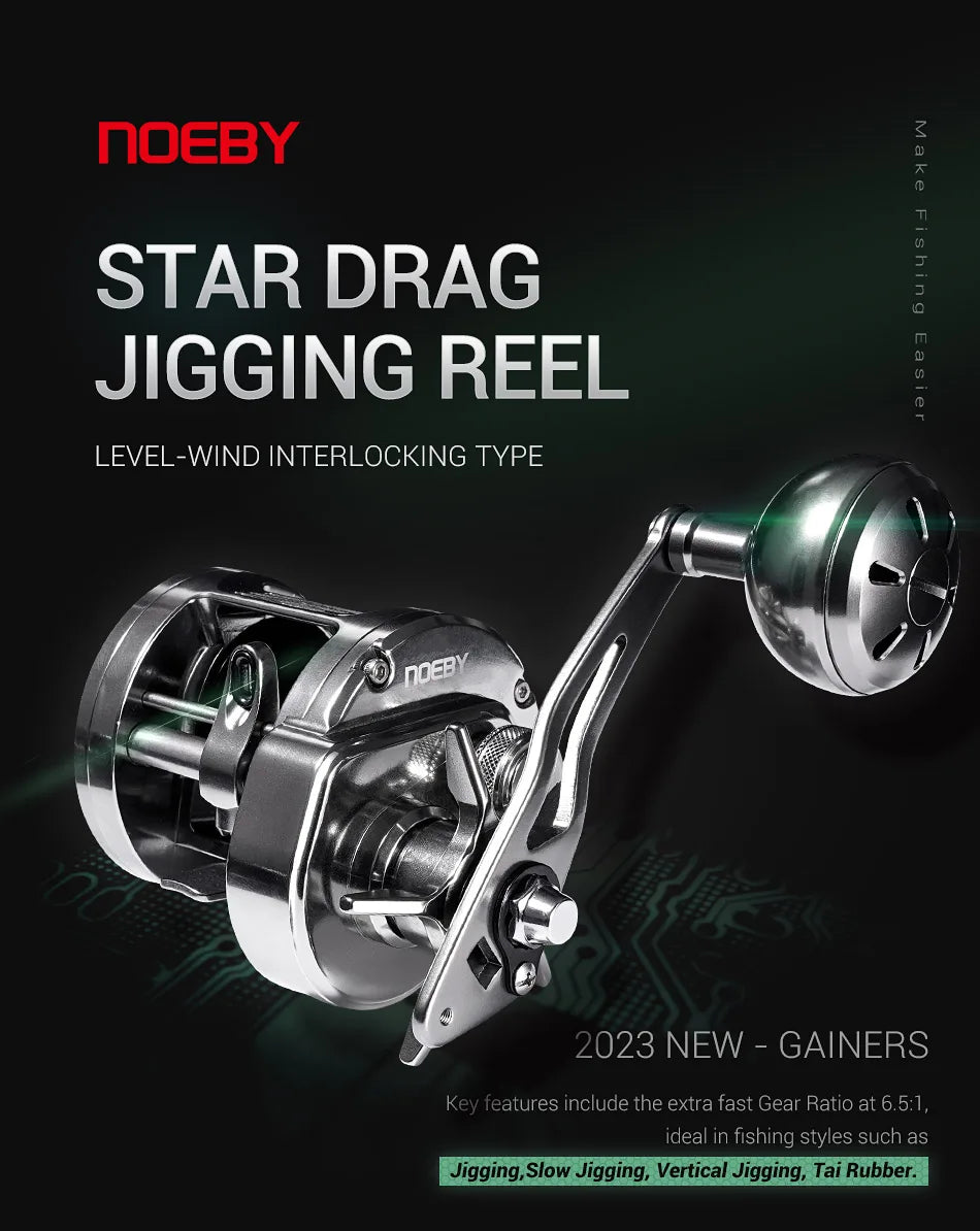 NOEBY Gainers Star Drag Jigging Reel 12kg Saltwater