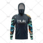 HUK Fishing Hoodie Shirt – UV Protection, Long Sleeve, Neck Gaiter, Anti-Mosquito