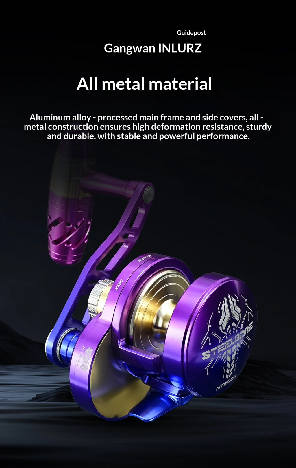 Yinluren Steelbone NT200 Slow Jigging Drum Reel – High Drag, Full Metal