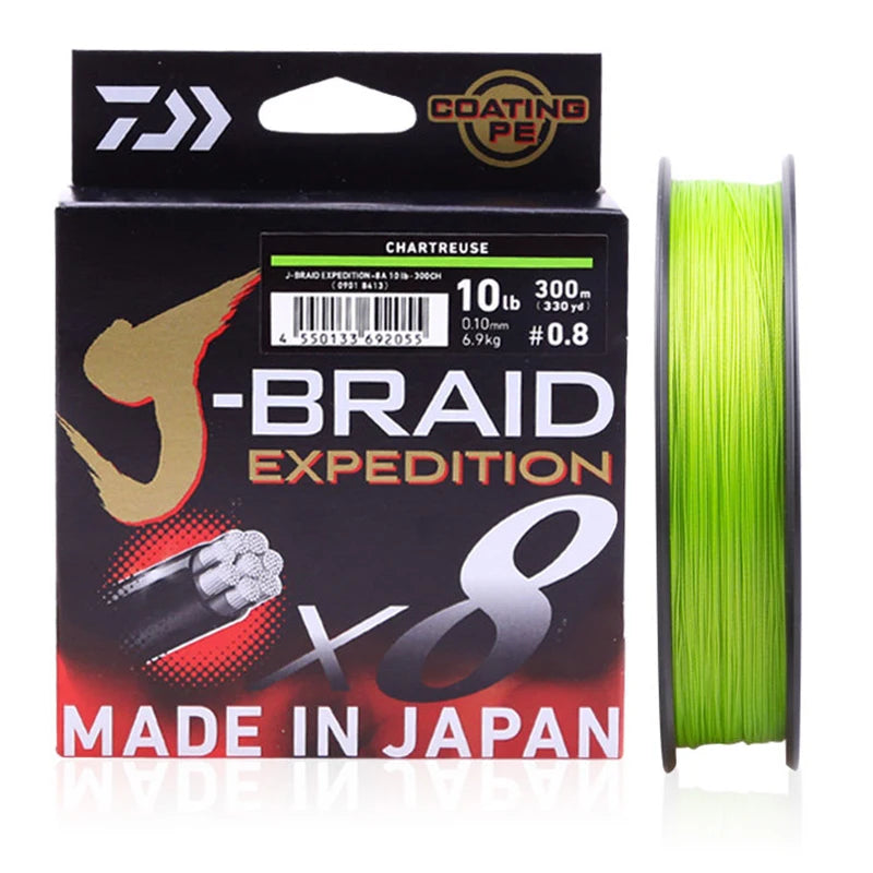 2024 DAIWA J-BRAID Expedition X8 PE Fishing Line 150/300M Braided