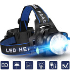 LED Rechargeable Headlamp 1000LM – Waterproof, 3 Modes, 18650 Battery, Outdoor Camping & Night Fishing