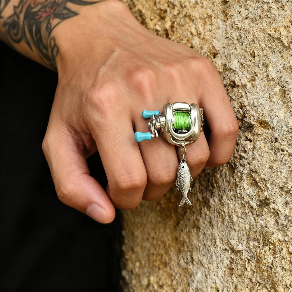 Fishing Reel Necklace | Rotating Mini Spinning Reel Pendant