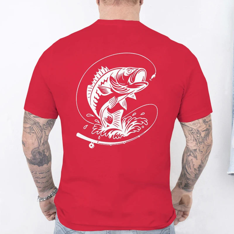 Men's Fishing Heartbeat Graphic T-Shirt