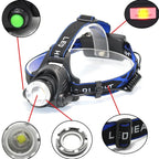 LED Rechargeable Headlamp 1000LM – Waterproof, 3 Modes, 18650 Battery, Outdoor Camping & Night Fishing