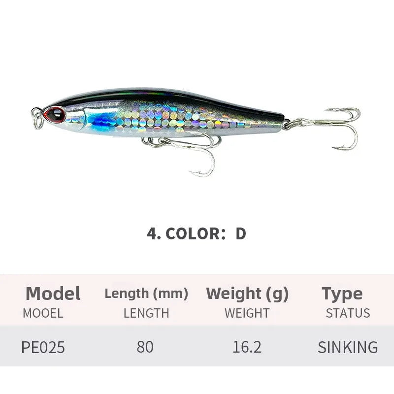 Maris Lure Pencil Lure 8cm 16g – Slow Sinking Jerkbait Swimbait