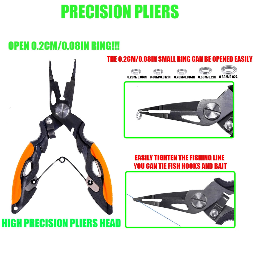 Multifunctional Fishing Pliers 420 Steel Line Cutter & Hook Remover