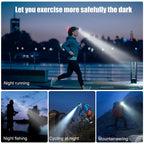 LED Rechargeable Headlamp 1000LM – Waterproof, 3 Modes, 18650 Battery, Outdoor Camping & Night Fishing