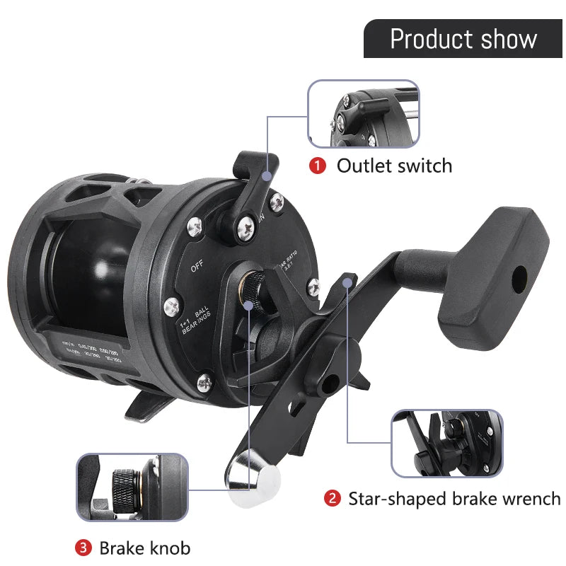 Billings Trolling Drum Reel 33lb Max Drag