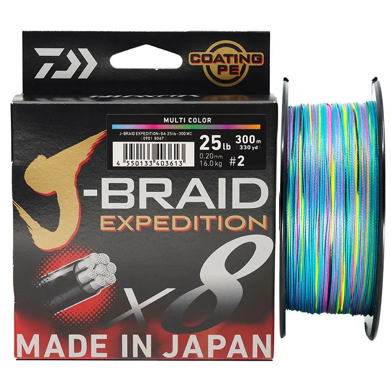 2024 DAIWA J-BRAID Expedition X8 PE Fishing Line 150/300M Braided
