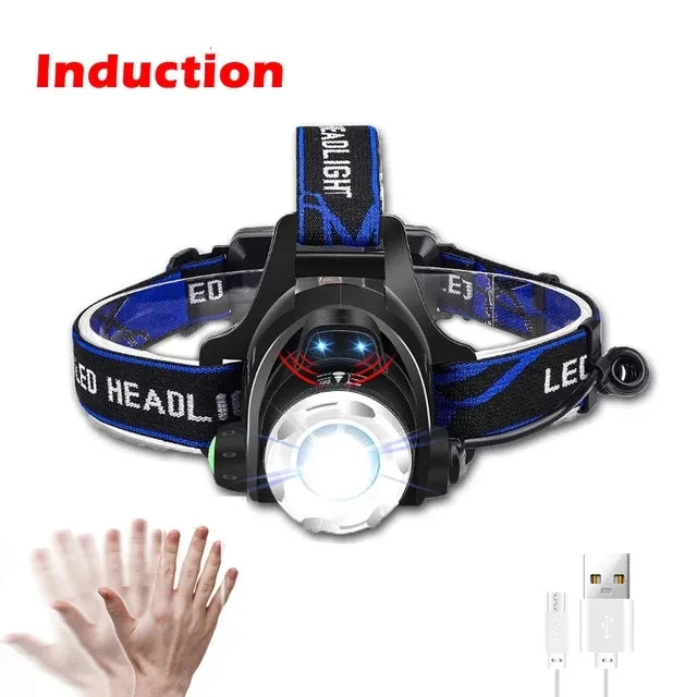 LED Rechargeable Headlamp 1000LM – Waterproof, 3 Modes, 18650 Battery, Outdoor Camping & Night Fishing