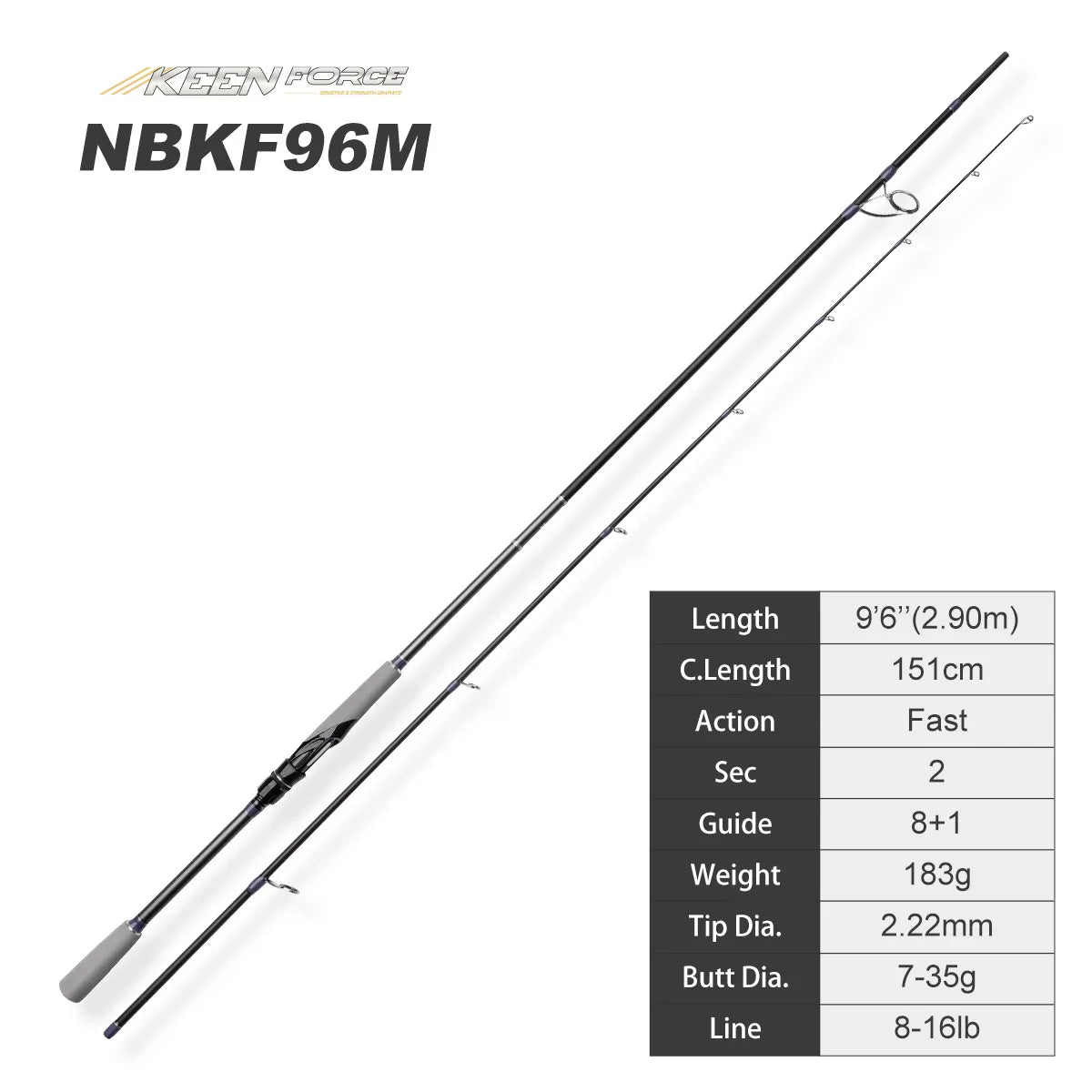 NOEBY Keen Force Carbon Spinning Fishing Rod L/UL/ML/M 2.04-2.9m